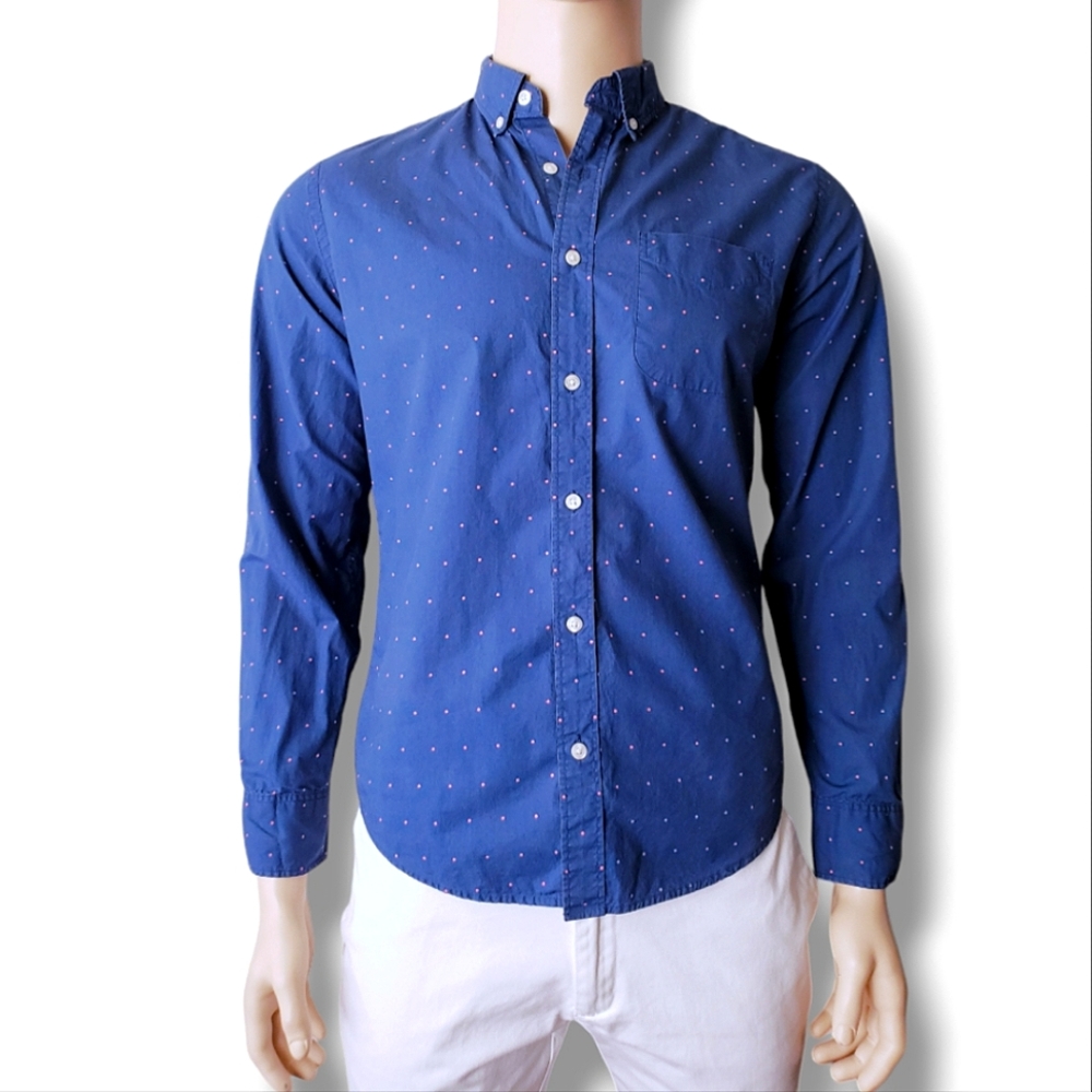 Bonobos Blue Pink Polka Dot Button Down Shirt